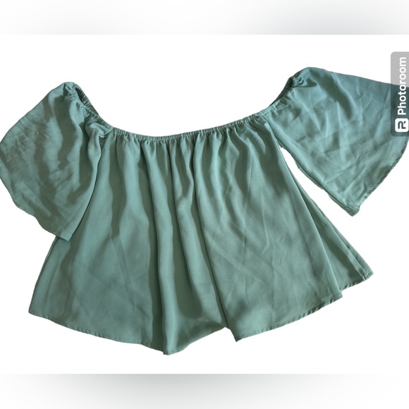 Bluetime off the shoulder mint green top size small - Picture 4 of 7